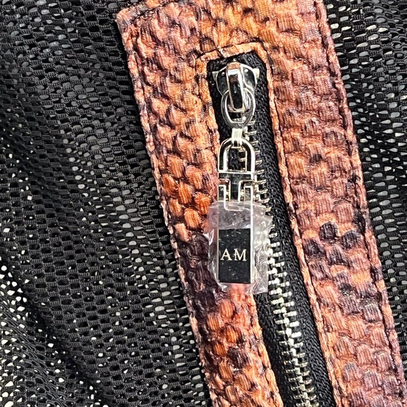 NWOT ALBERTO MAKALI Women’s Jacket / Black Mesh Snakeskin Print / Size: Medium - Picture 9 of 11